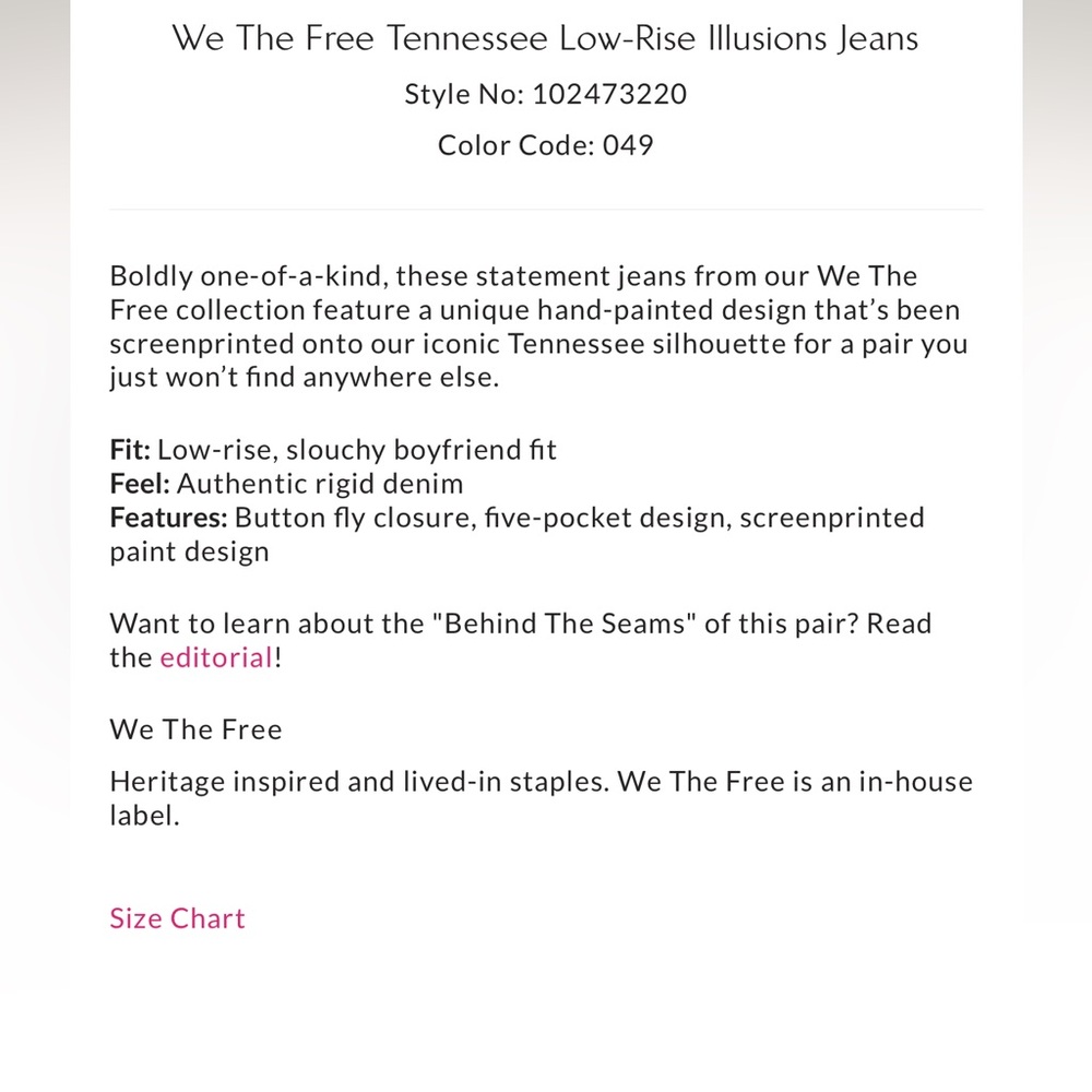 Free People We the Free Tennessee Illusions Low Rise Jeans Floral Canvas - Picture 6 of 9